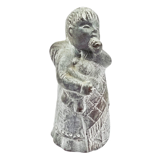 Isabel Bloom Concrete Figurine Girl with Teddy Sucking Thumb Yawning 1998 Signed
