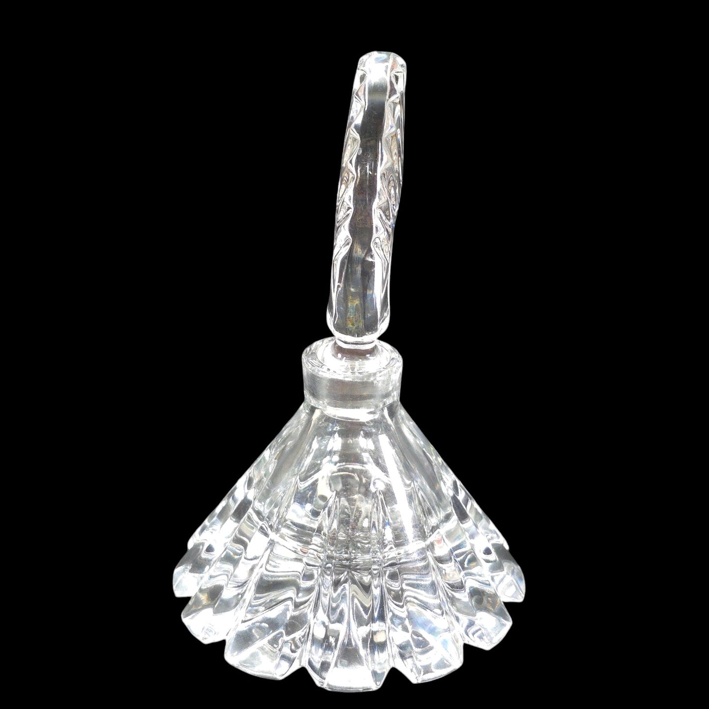 Vintage Art Deco Crystal Perfume Bottle with Stopper, 5.5" H, FLAW, Read