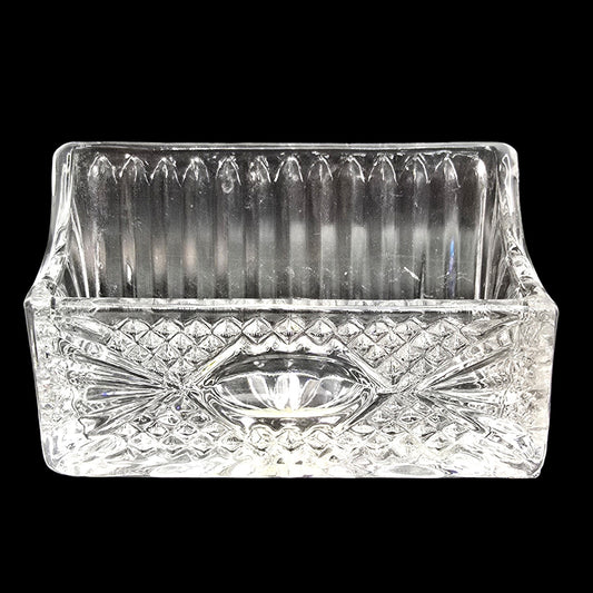 Vintage Shannon Crystal by Godinger Business Card Holder Lead Crystal Desk Decor