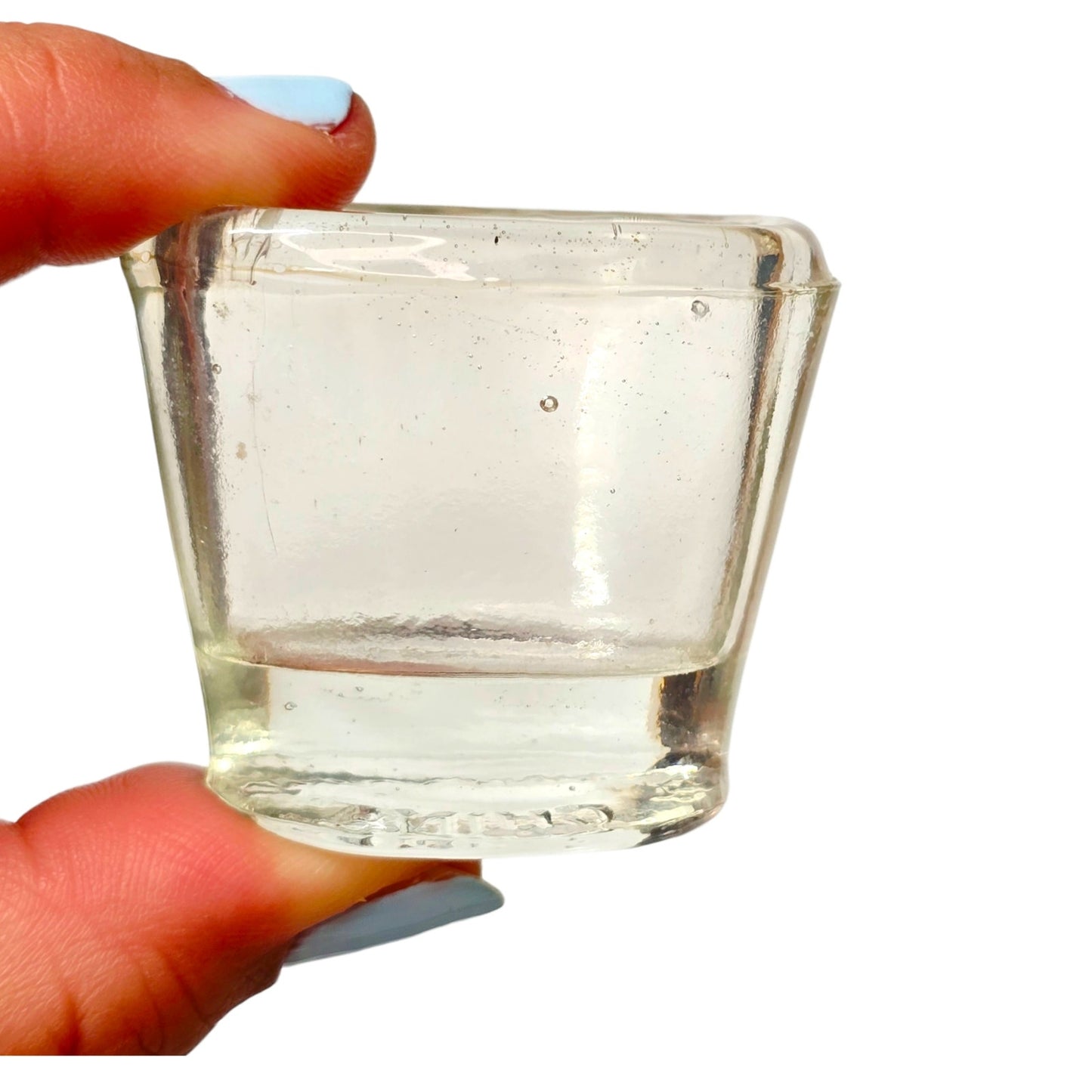 Vintage Flents Thick Glass Eye Wash Cup Miniature Catchall Matchstick Holder
