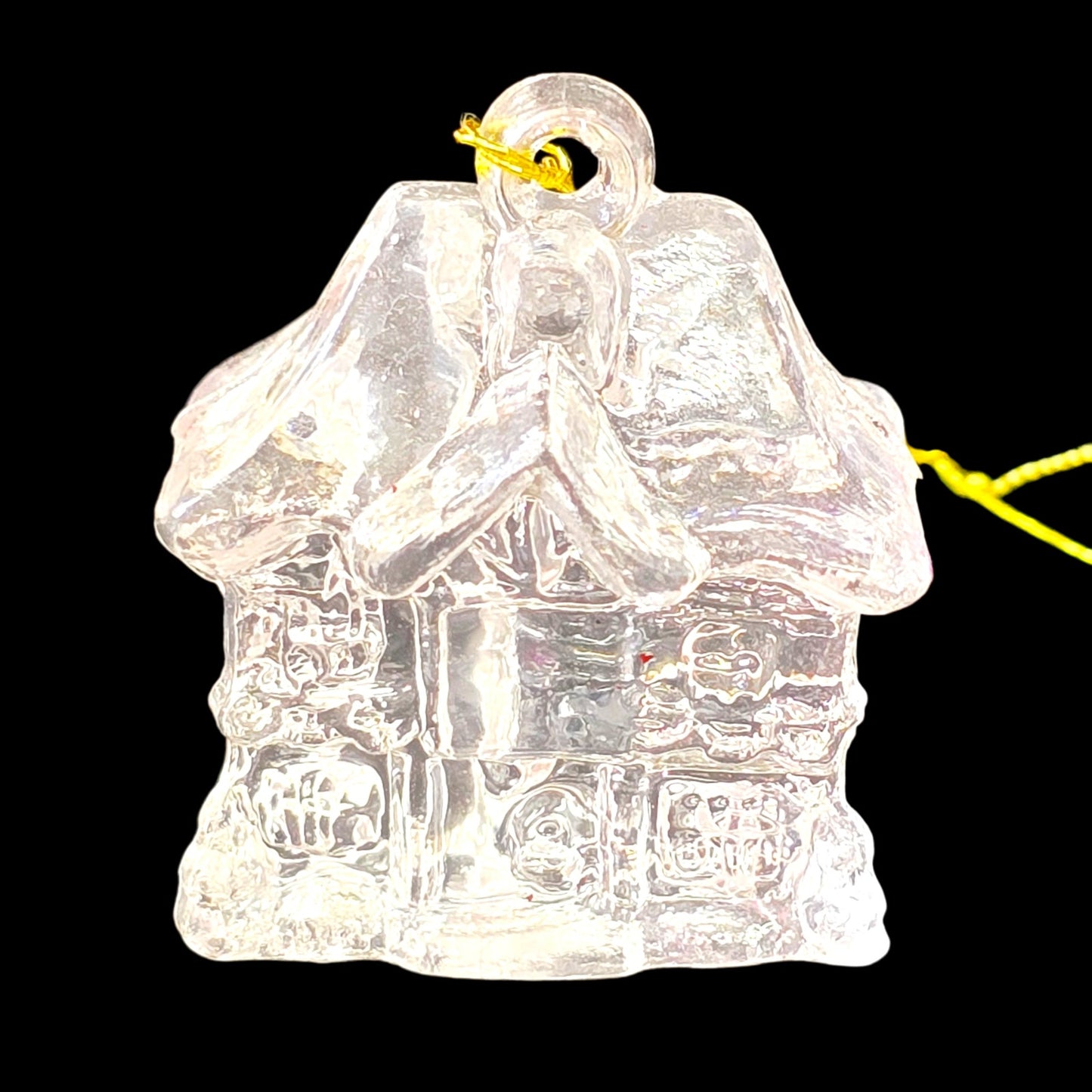 Set of 7 Vintage Miniature Clear Acrylic Christmas Ornaments