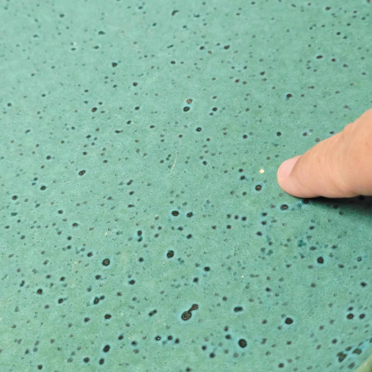 Anthropologie Zoysia Turquoise Speckled Ceramic Oval Platter - 15"