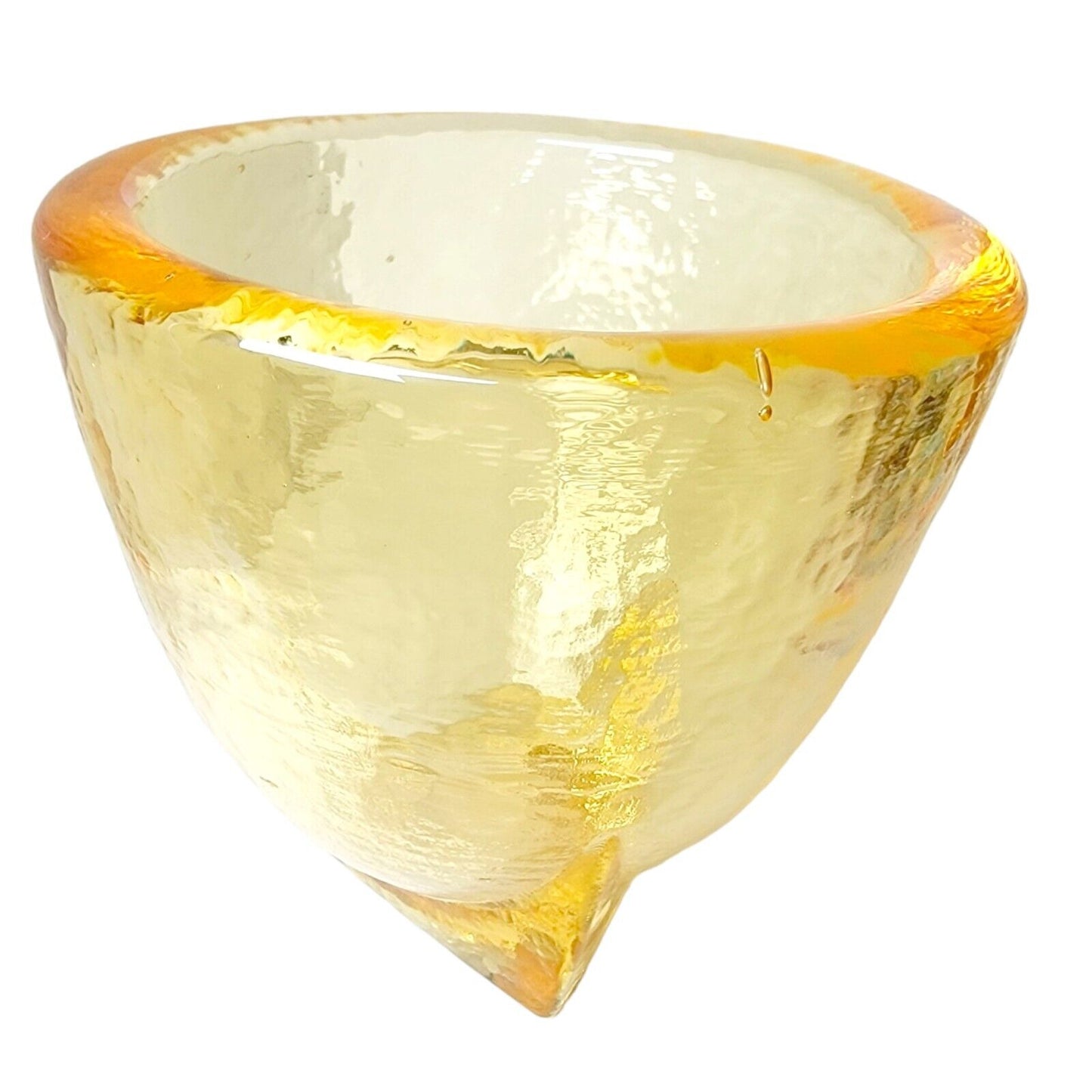Fire & Light Citrus Yellow Recycled Glass Footed Votive Candle Holder Jar