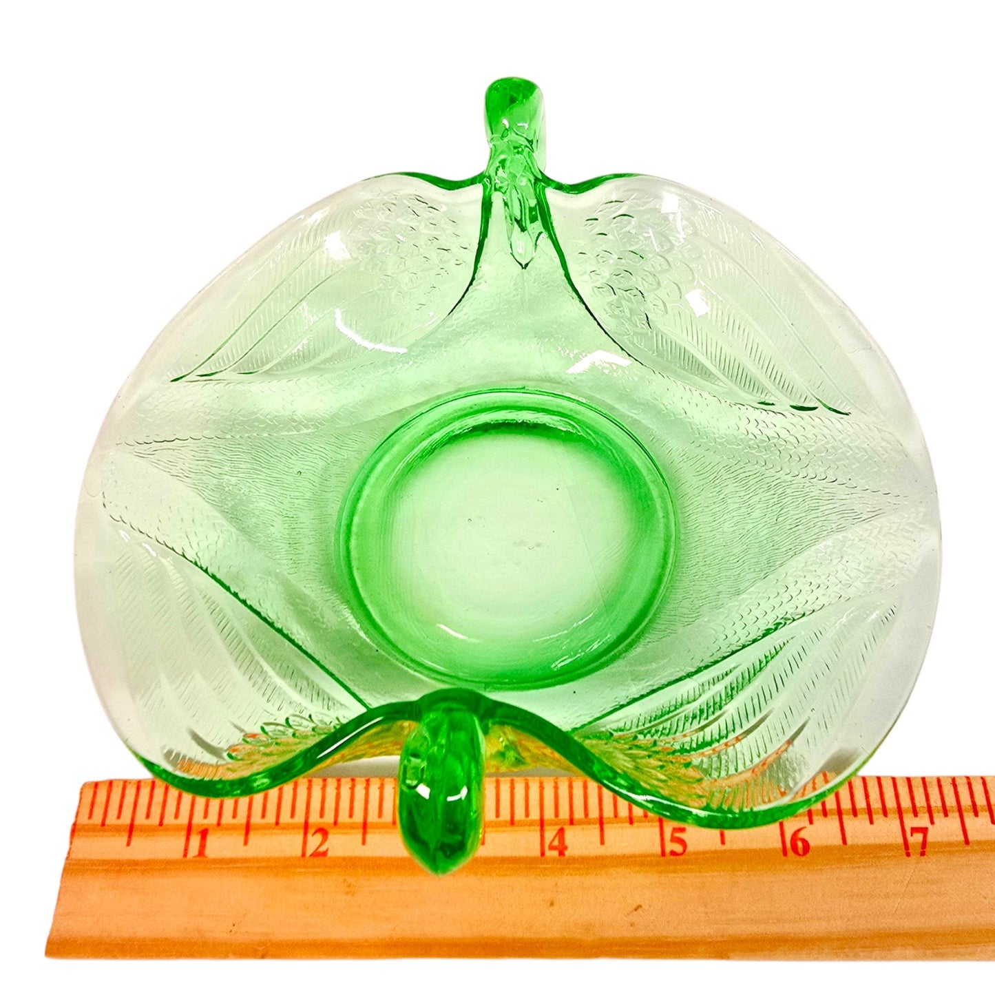 Fenton Dugan Uranium Glass Seagull Dish Swan Double Handle Green Glow Vintage