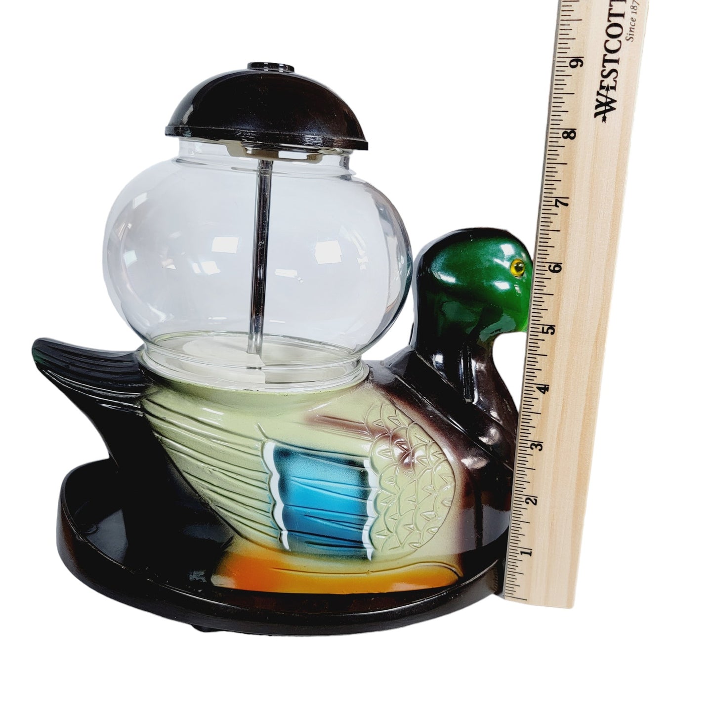 Vintage Carousel Industries Mallard Duck Gumball Coin Machine Glass Globe