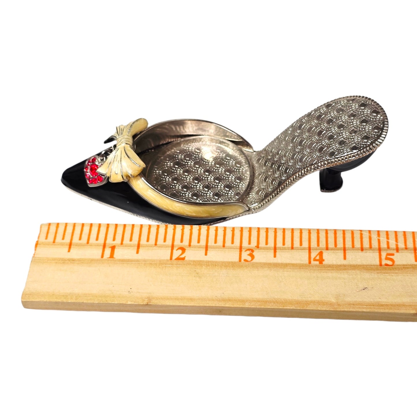 PartyLite Audrey High Heel Shoe Tealight Candle Holder Crystal Charm Valentine's