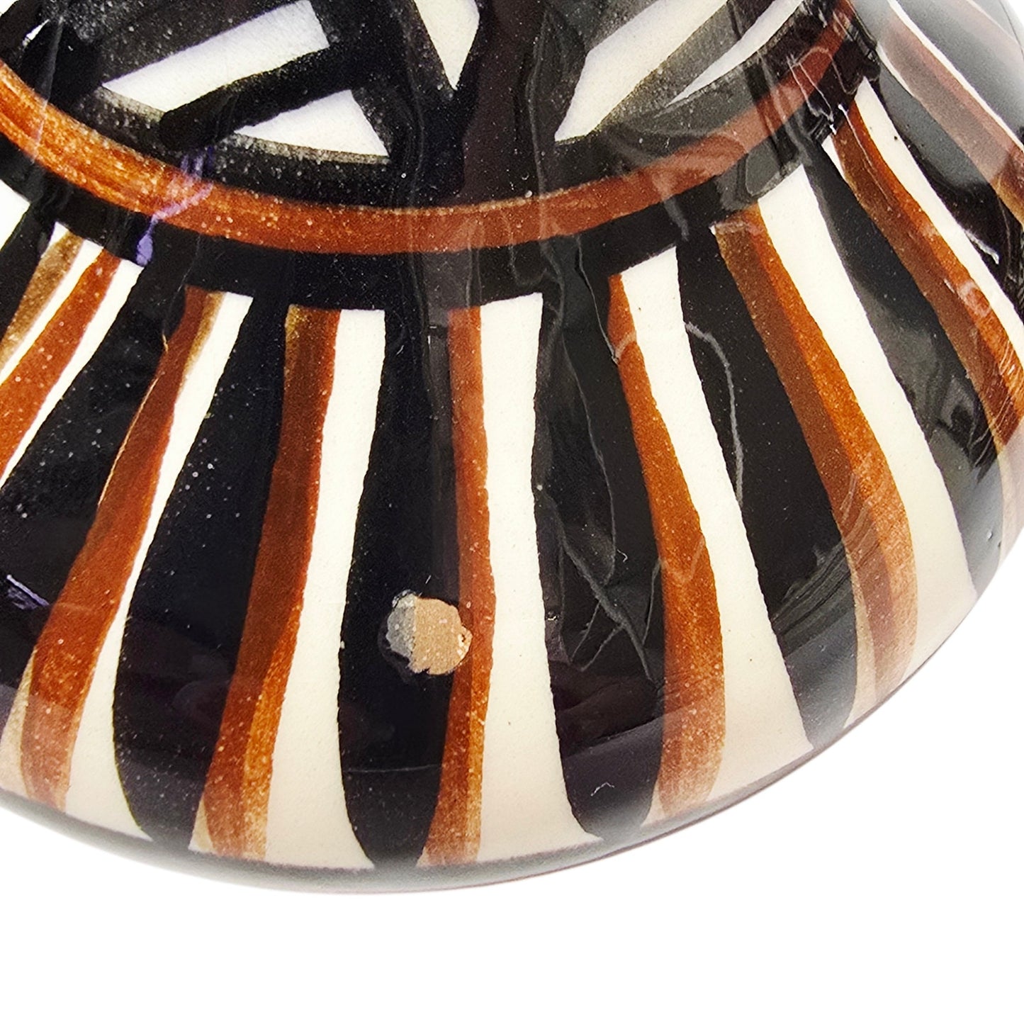 Pohaku Style Hawaiian Pottery Bud Vases Pair Hand Painted Tiki Polynesian