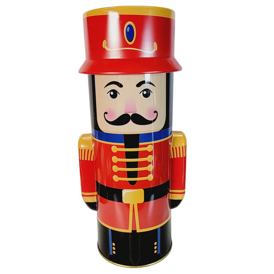 Christmas Holiday Nutcracker Tin, Toy Soldier (Empty) Tin, 9.5" H