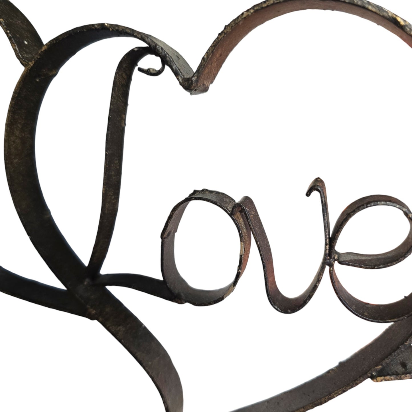 Wrought Iron Hanging Love Signwith Angel Wings, Angel Wings Wall Art