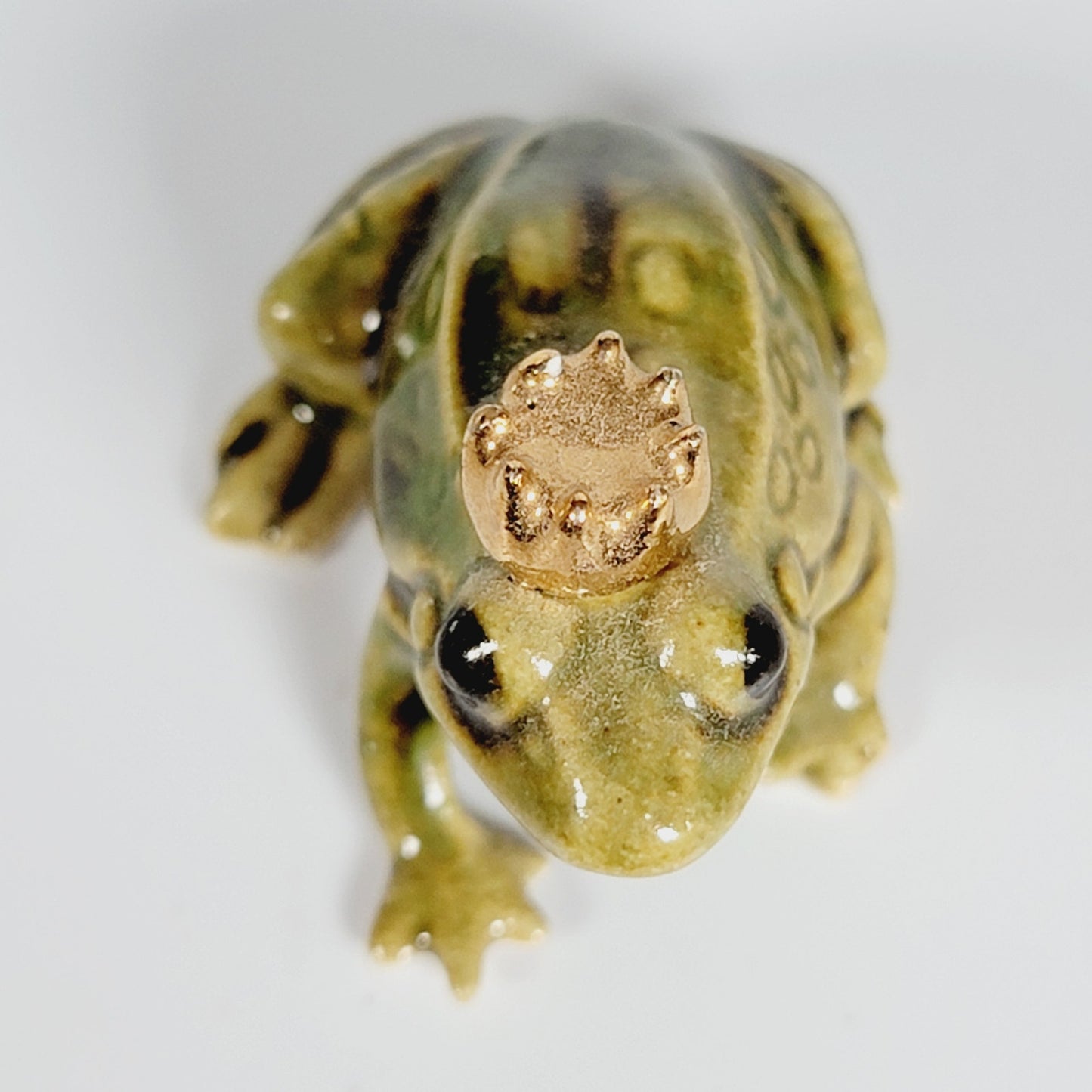 Hagen Renaker Gold Crown Frog Prince Ceramic Miniature Figurine, Retired