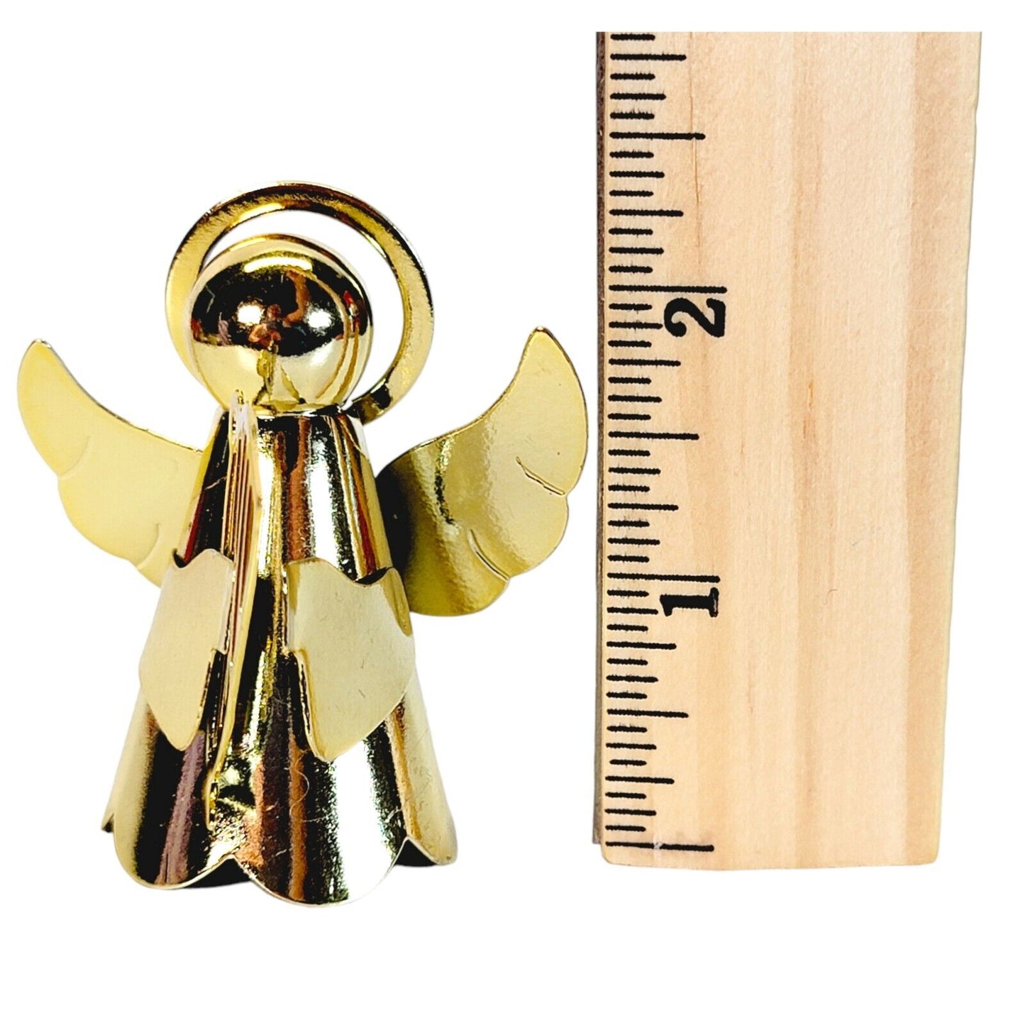 Vintage Tiny Gold-Tone Angel Petite Christmas Tree Topper Mini Tree Topper 2.25"