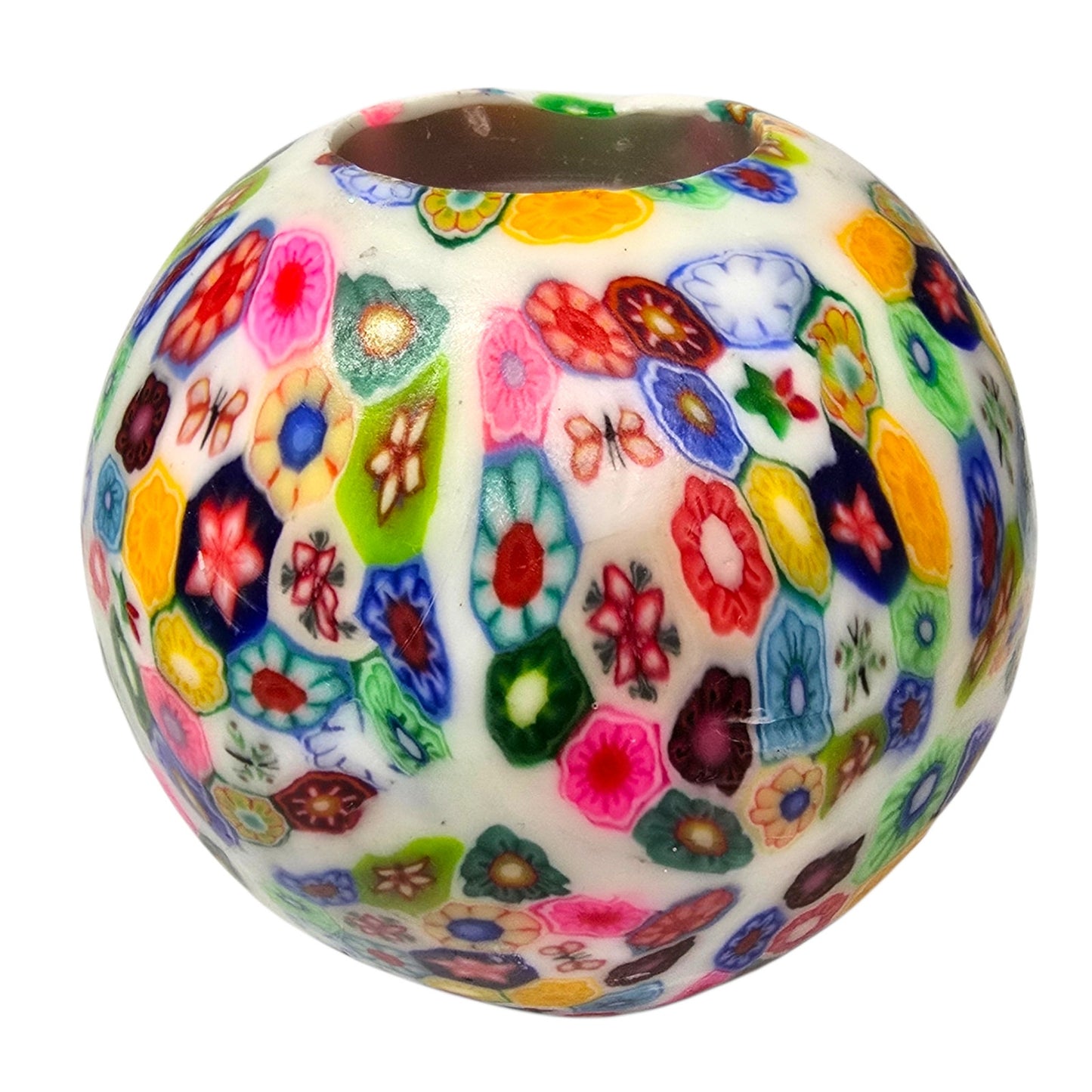 Millefiori Wax Candle Colorful Mosaic Pattern Floral Italian Style Scented Glows