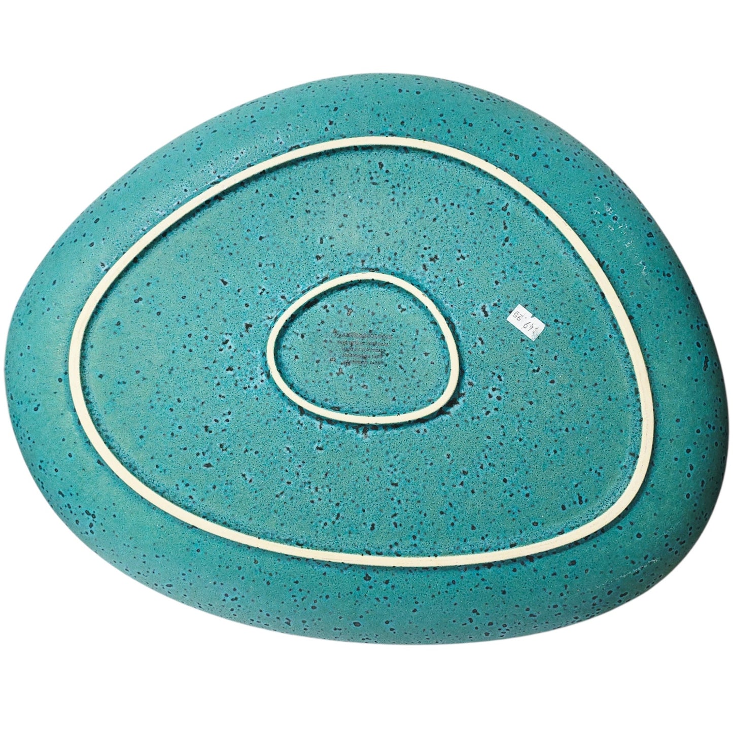Anthropologie Zoysia Turquoise Speckled Ceramic Oval Platter - 15"