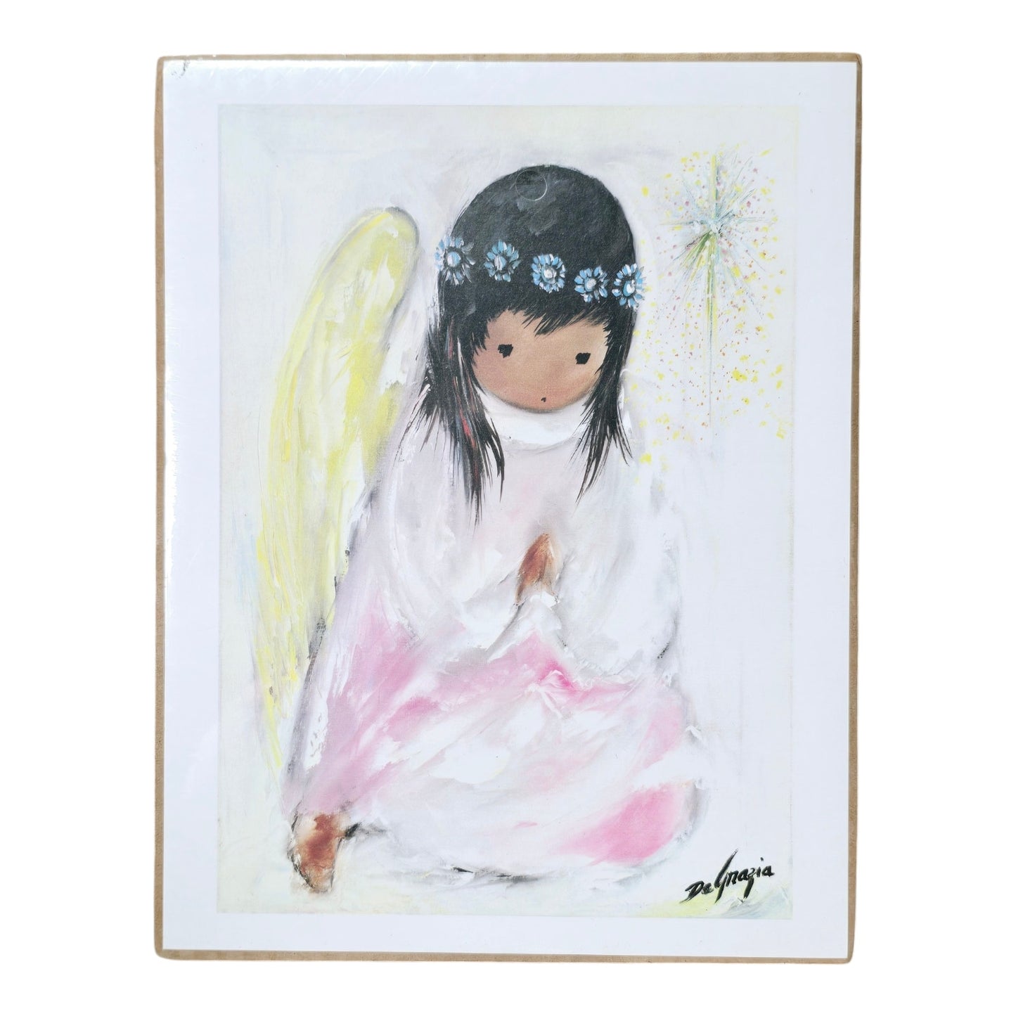 Ted De Grazia Vintage Print Little Prayer Christmas Angel New in Original Package