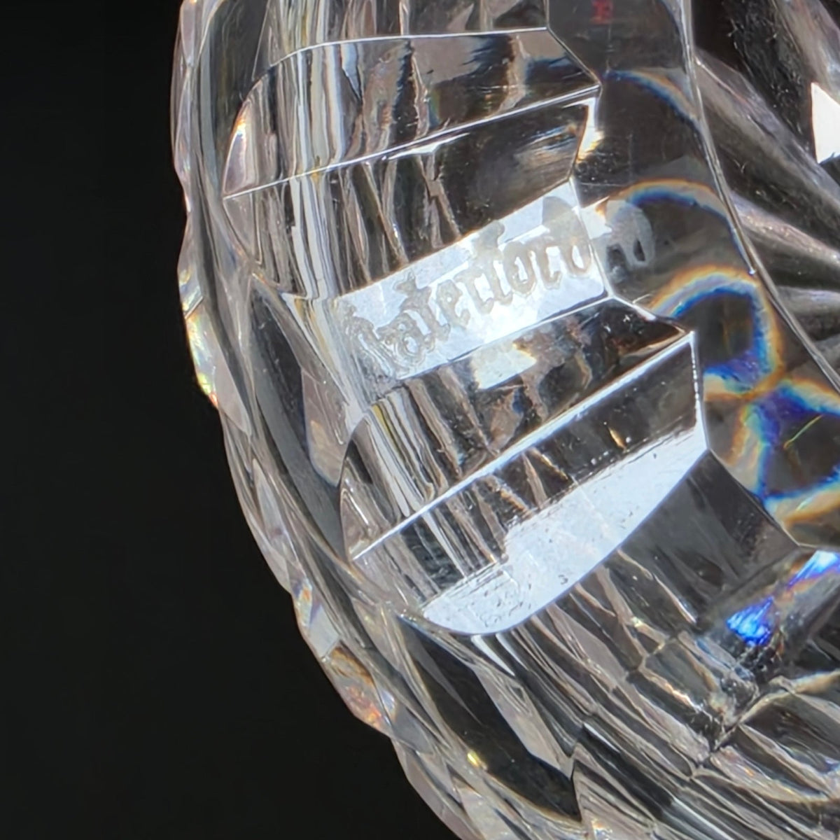 Waterford Crystal Hollow Dome Paperweight Diamond Cut Starburst Signed