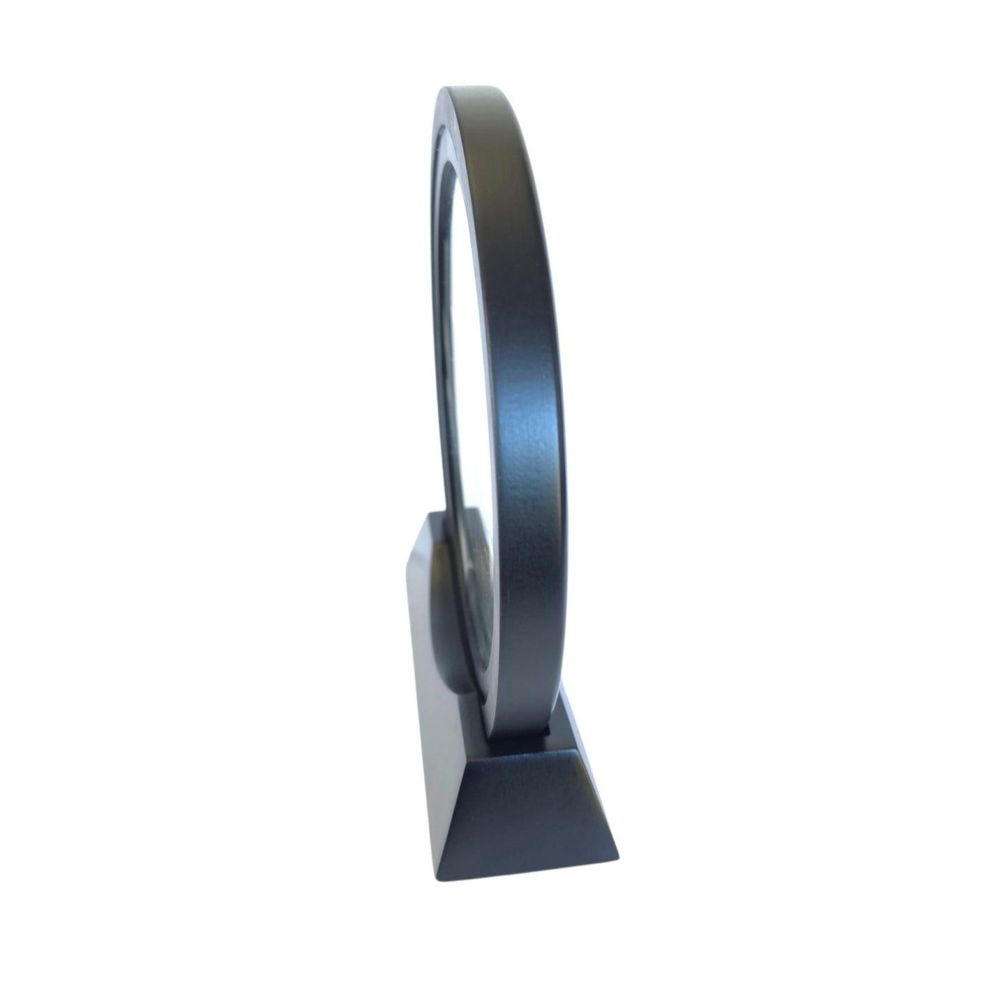 Dynamic Moving Sand Art Liquid Motion Glass Circle Tabletop Decor with Stand 360