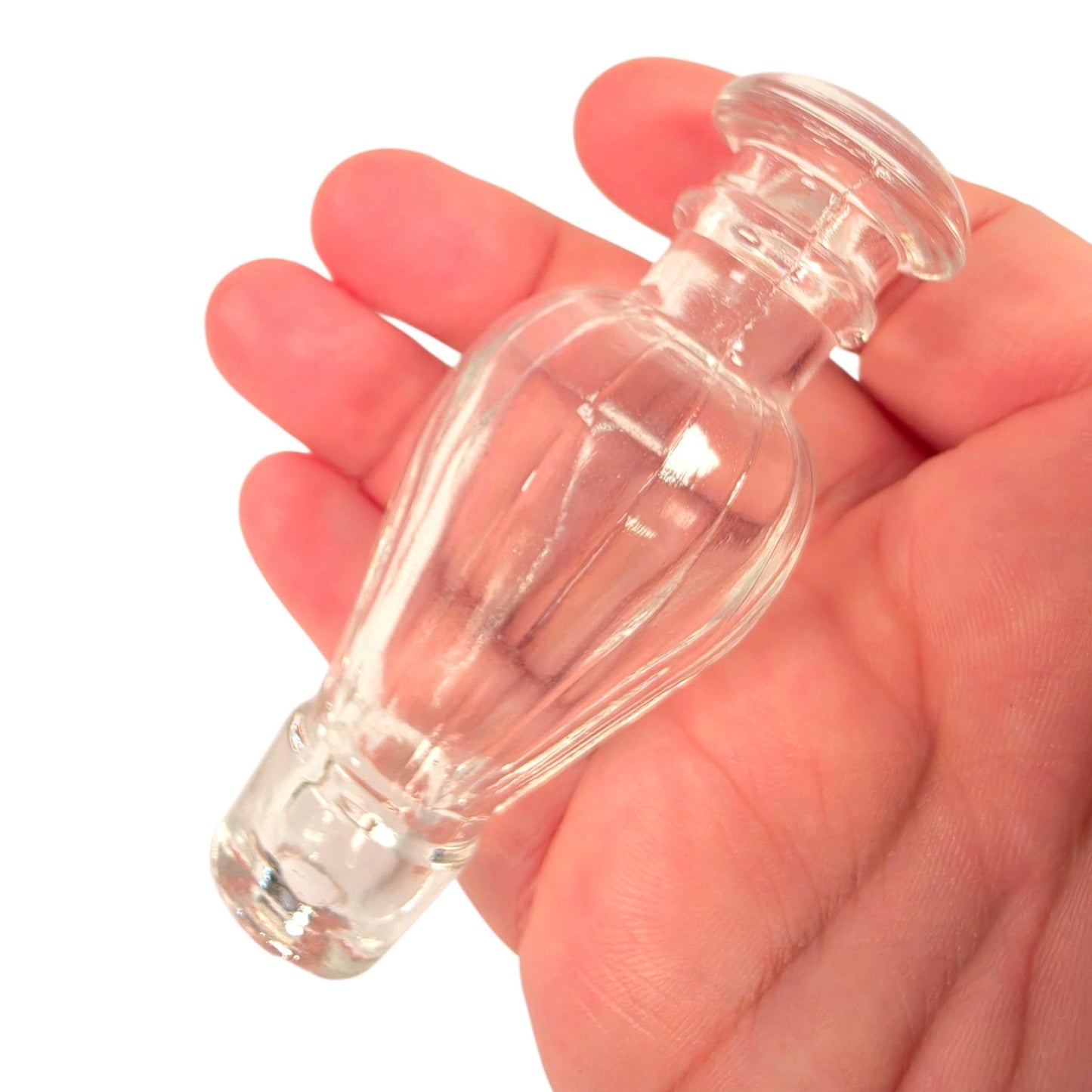 Antique Apothecary Show Bottle Ribbed Stopper Glass Pharmacy Jar 365 UV Reactive