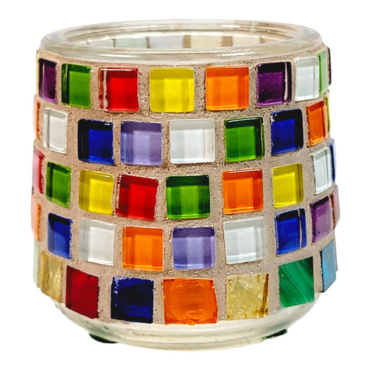 Mosaic Glass Candle Holder, Succulent Pot