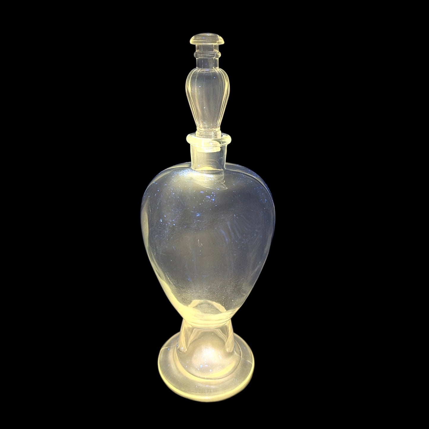 Antique Apothecary Show Bottle Ribbed Stopper Glass Pharmacy Jar 365 UV Reactive