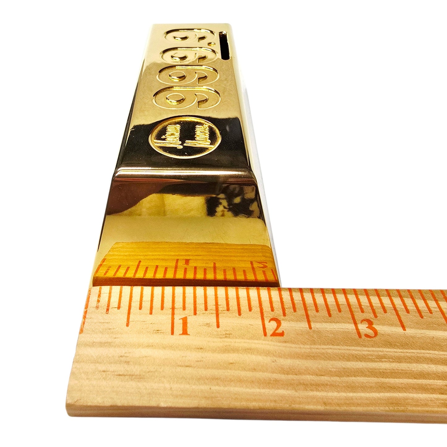 Vintage Neiman Marcus Brass Gold Bar Piggy Bank 999.9 Fine Gold Ingot Paperweight