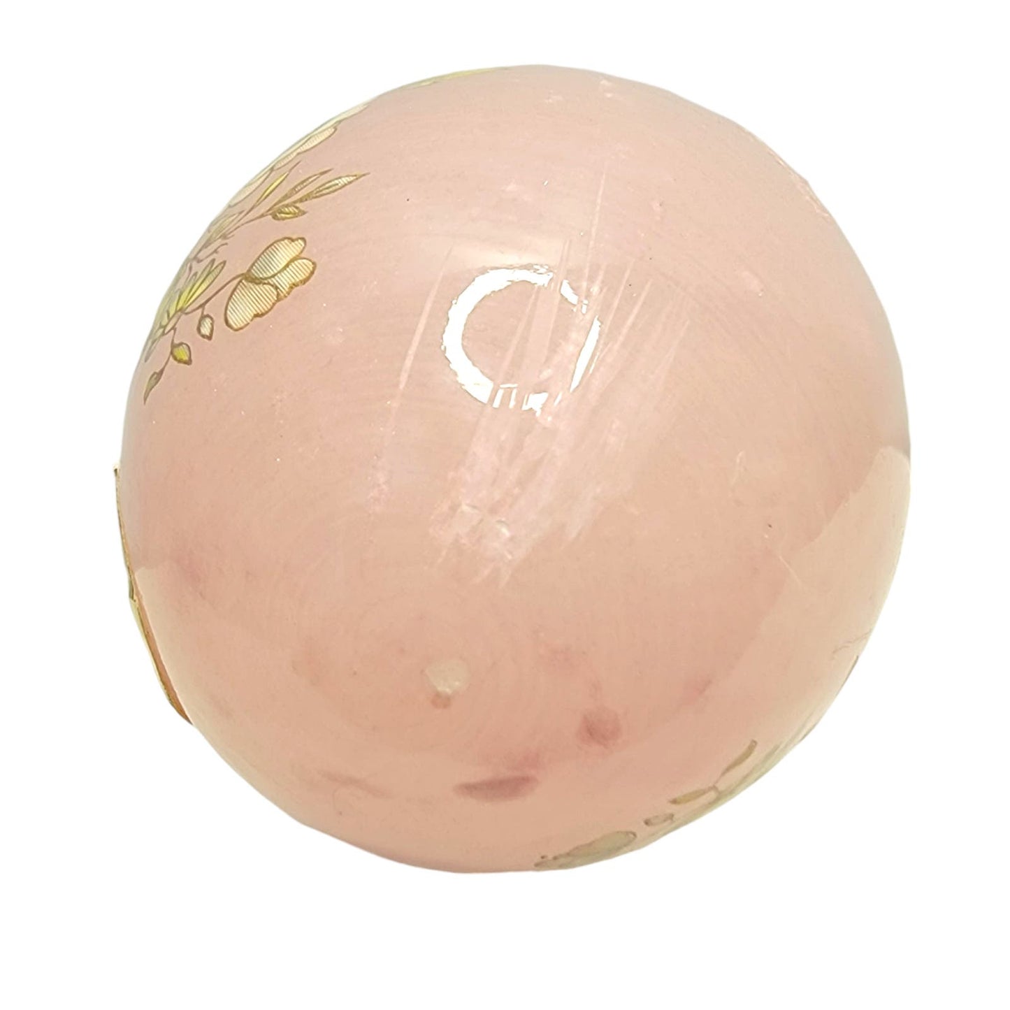 Lefton Genuine PINK Alabaster Marble Egg Hand Carved Made In Italy AS IS Scratch