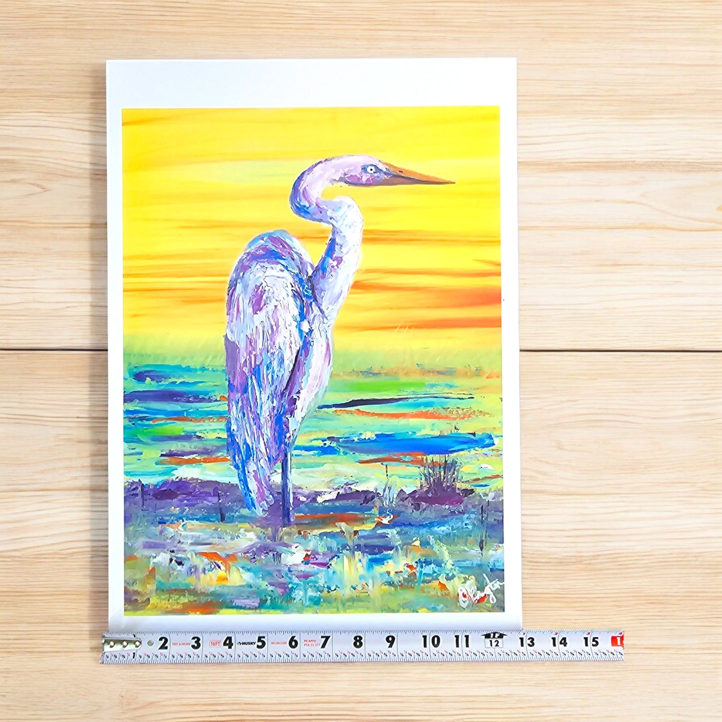 Two 16x12 Egret Bird Art Prints: Egret Sunset I and II, 2015 Olivia Brewington