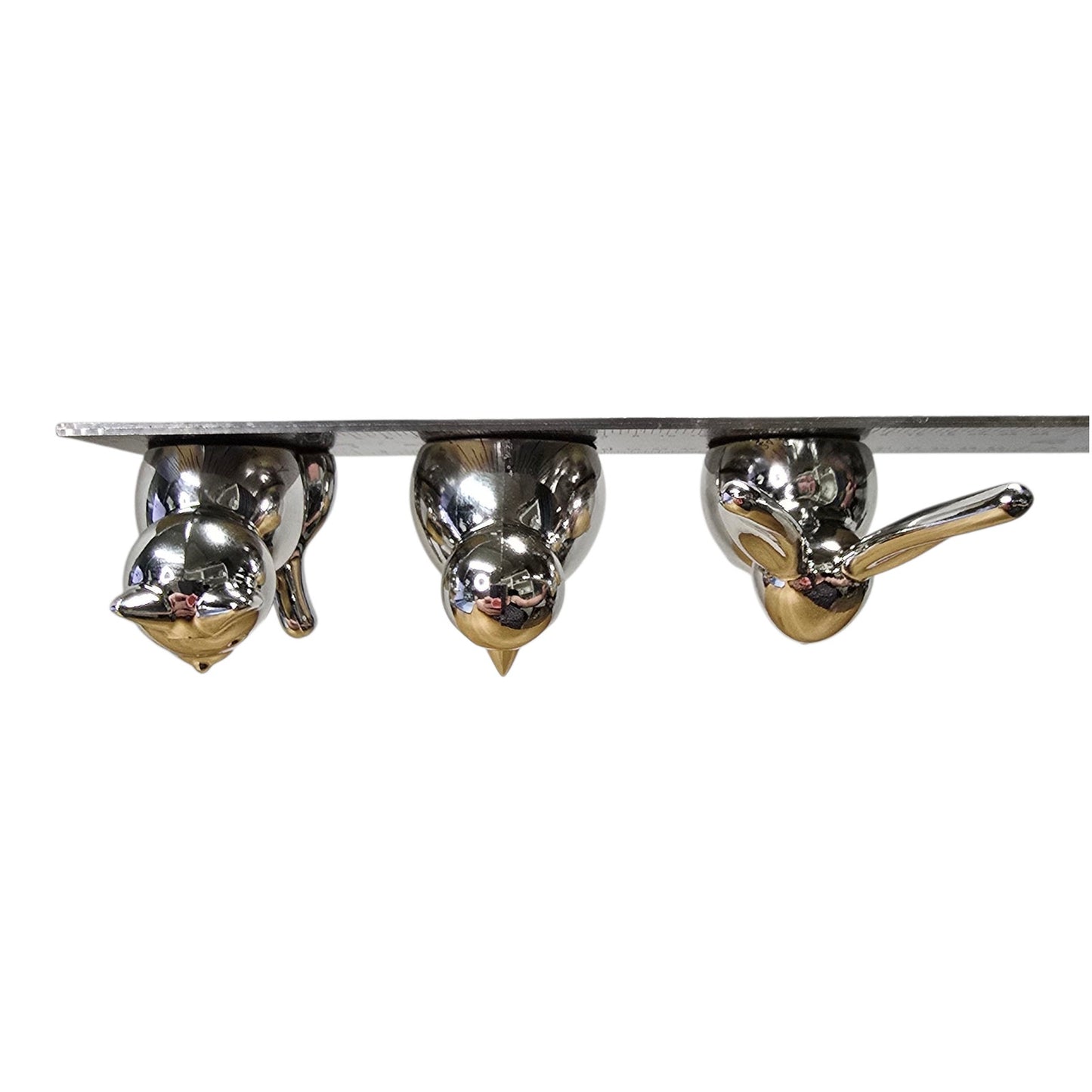 Umbra NOW Menagerie Magnets Set 3 Chrome Cat Bird Bunny Animal Figurine NIB