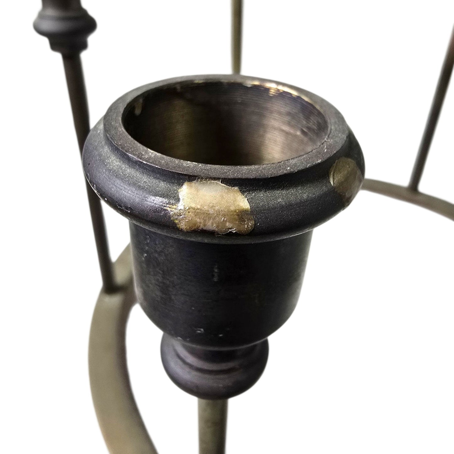 MCM 6 Taper Brass Candle Holder Modernist Sculpture Danish Brutalist Geometric