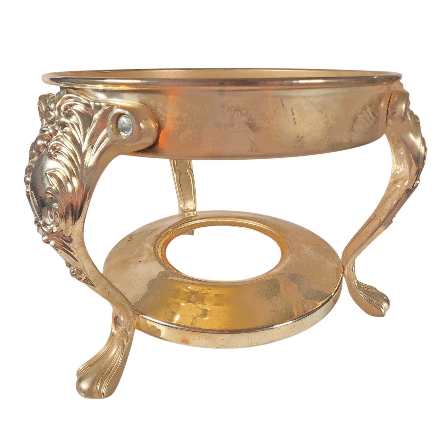 Vintage Silver Plated Plant Stand Cachepot Ring Lion Paw Feet Neoclassic Design