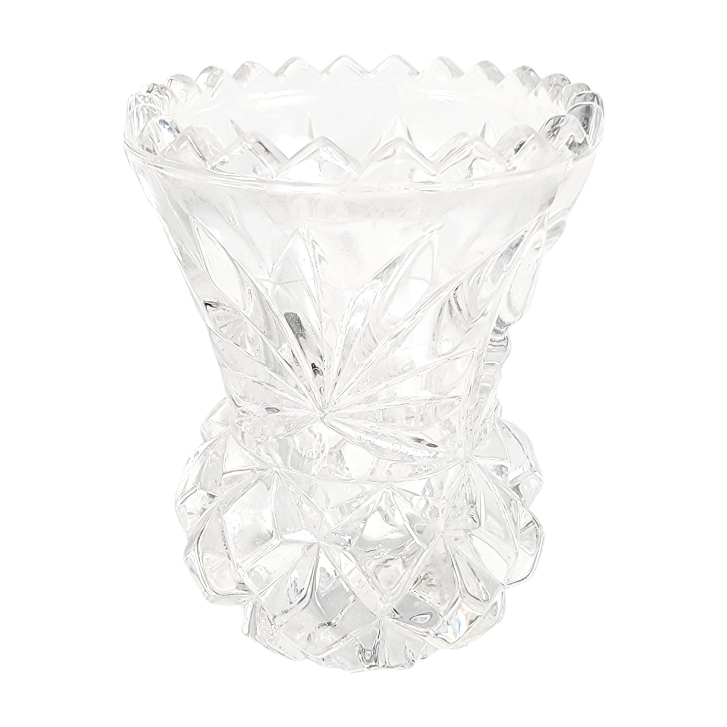 Vintage Hofbauer Lead Crystal Toothpick Holder Vase, Crystal Toothpick Holder