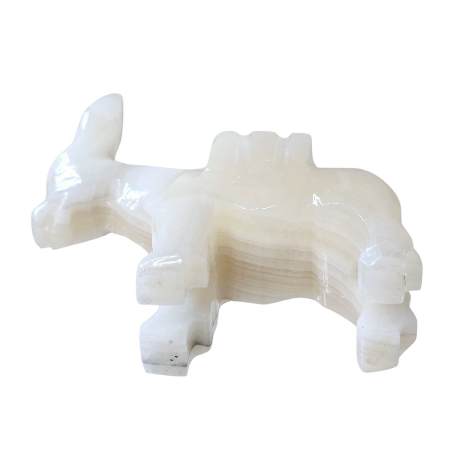 Vintage Mexican Onyx Donkey Burro Figurine UV Reactive Glow 365nm Manganocalcite