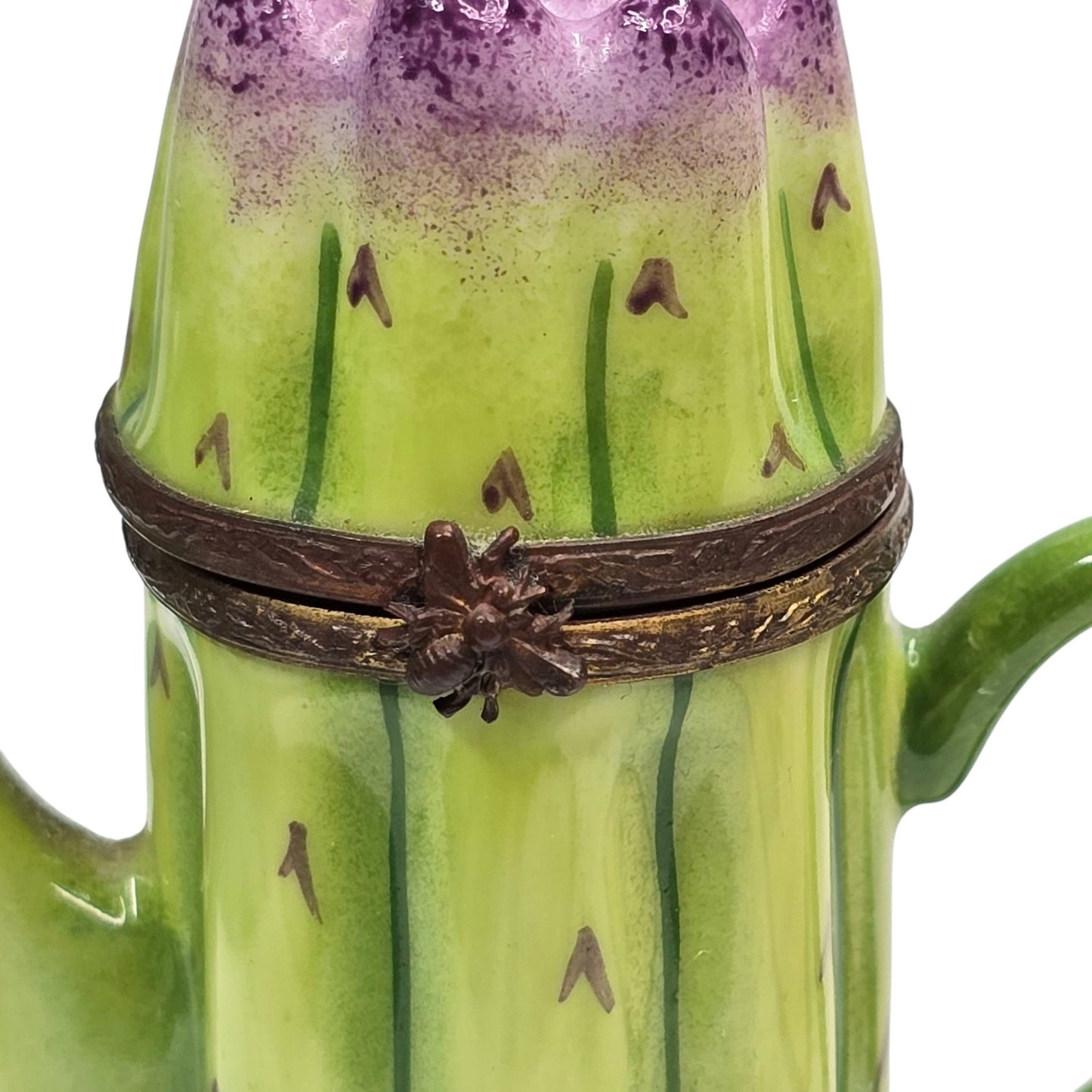 Limoges France Pineapple & Asparagus Trinket Box Set Atelier Box & Certificate