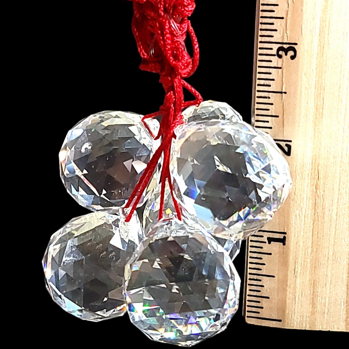 Set of 6 Crystal Faceted Prism Ball Suncatcher Orbs