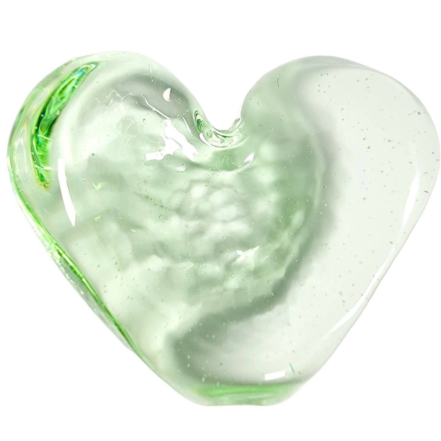 Green Heart Recycled Glass Trinket Dish Paperweight 💚