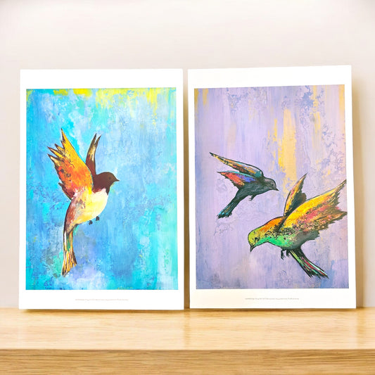 Two 16x12 Bird Art Prints: Bright Wings I & II 2015, Mehmet Sahin Altug