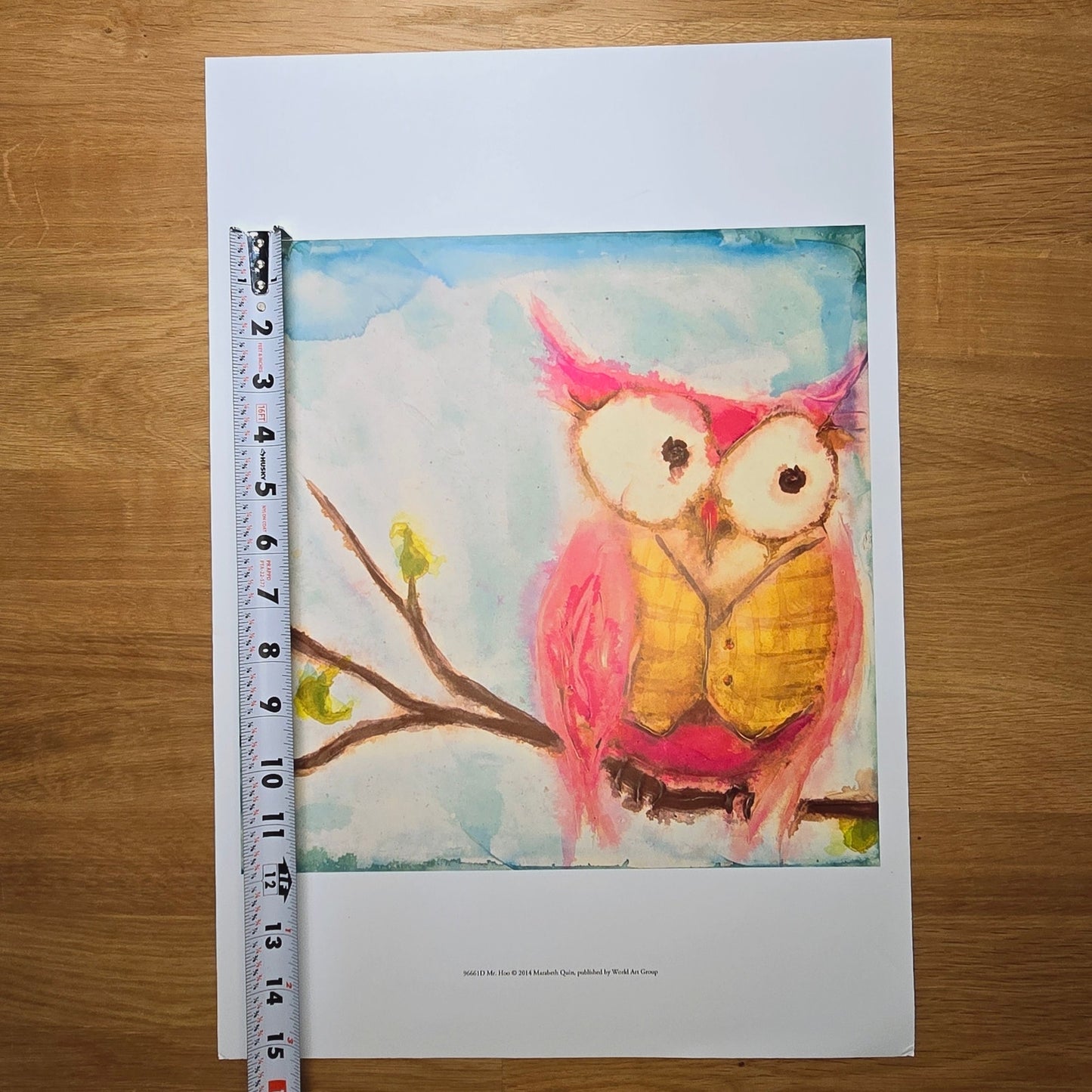 Two 16x12 Owl Bird Art Prints: Mr. Hoo & Miss Hoo, 2014 Marabeth Quin, World Art Group