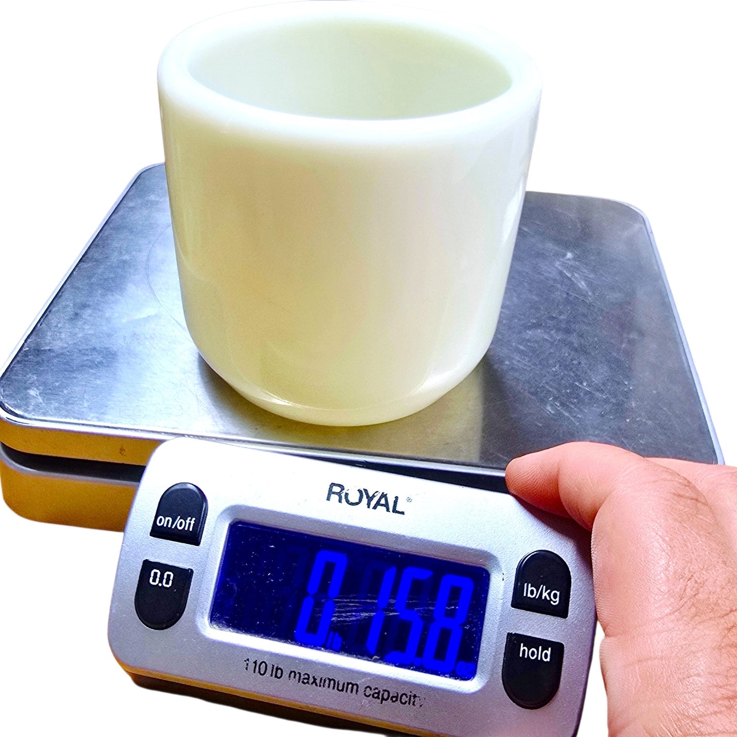 Corning USA Milk Glass Watchman's Navy Hand Warmer Cups Set of 2 No Handle Mug