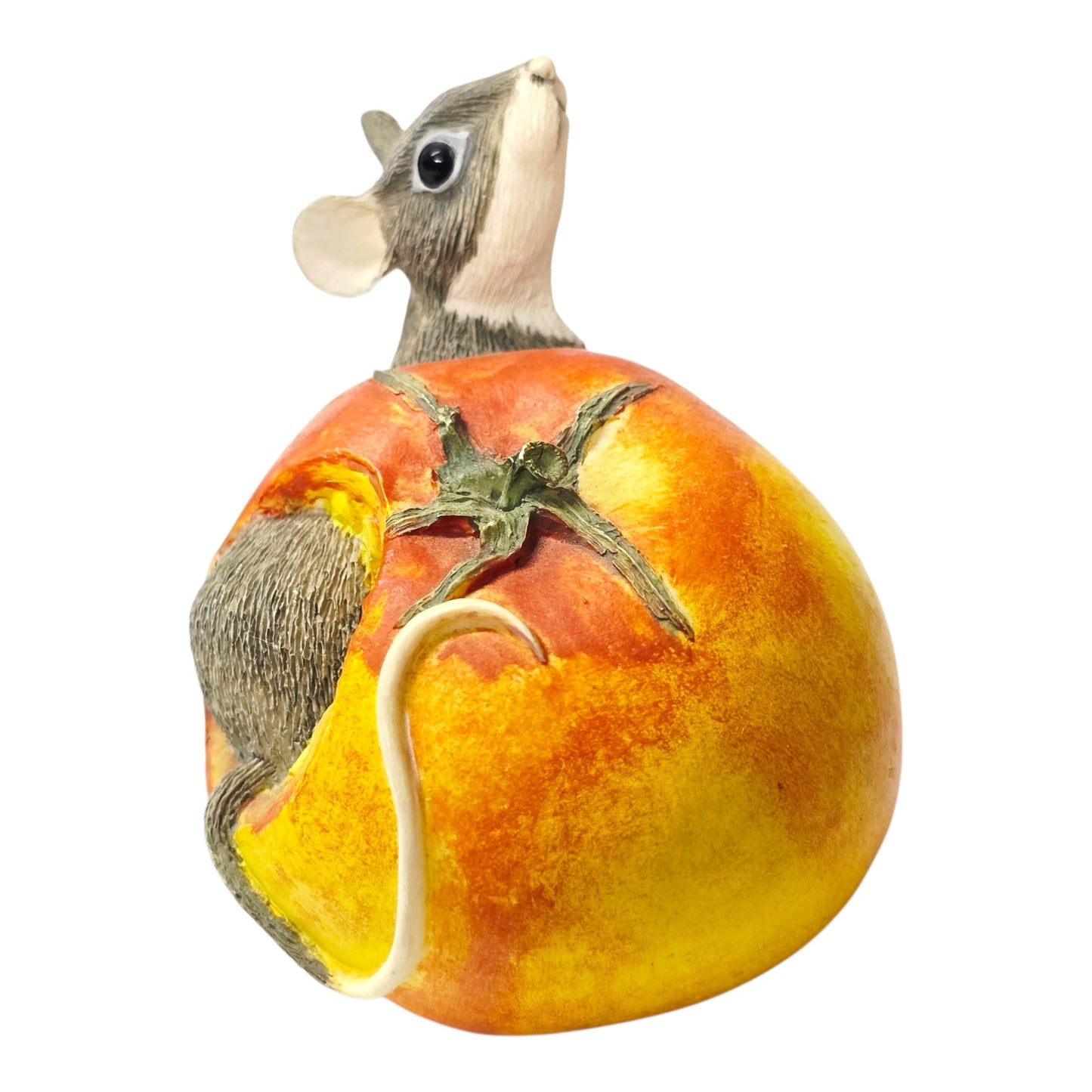 Munro 1995 After the Party Mouse In Tomato Figurine MM/10320 Vtg Farmhouse Decor