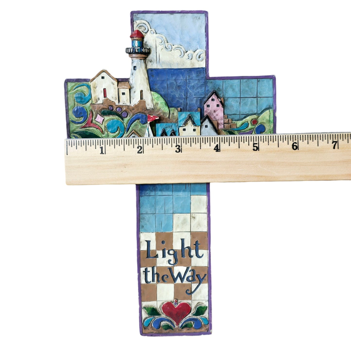 2006 Jim Shore Heartwood Creek Cross "Light The Way" Wall Hanging
