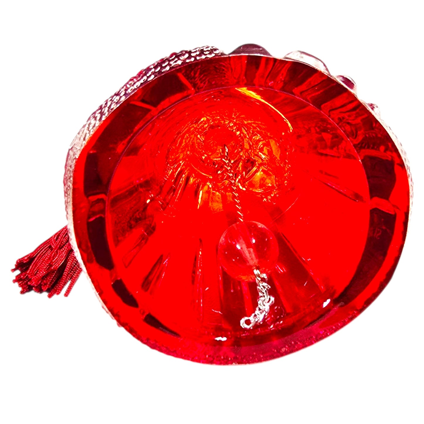 Vintage Marquis by Waterford Red Crystal Santa Bell Christmas Bell Ornament Ltd