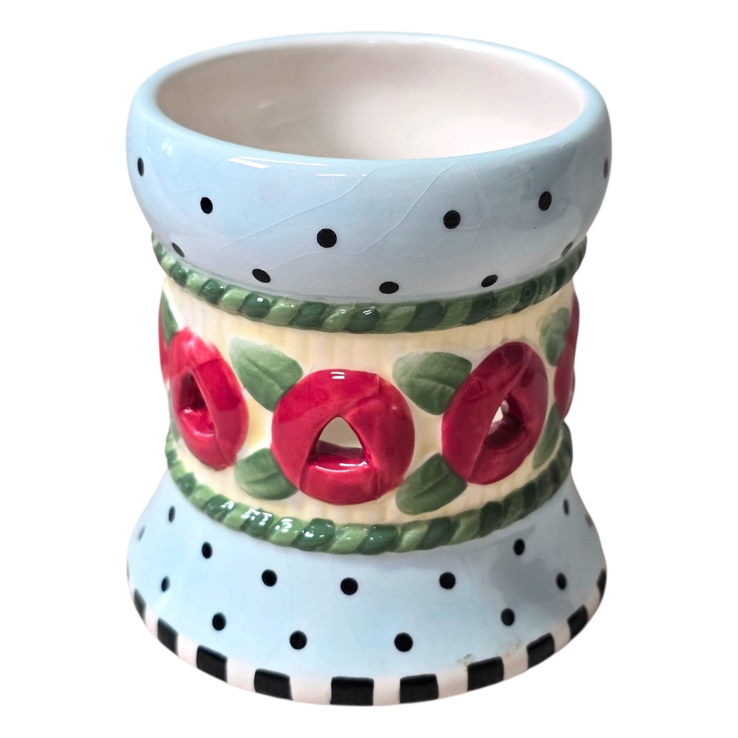 ME Mary Engelbreit  Garden Blossom Lot: Tin Teacup Trinket Holder, Blossom Votive and Photo Album