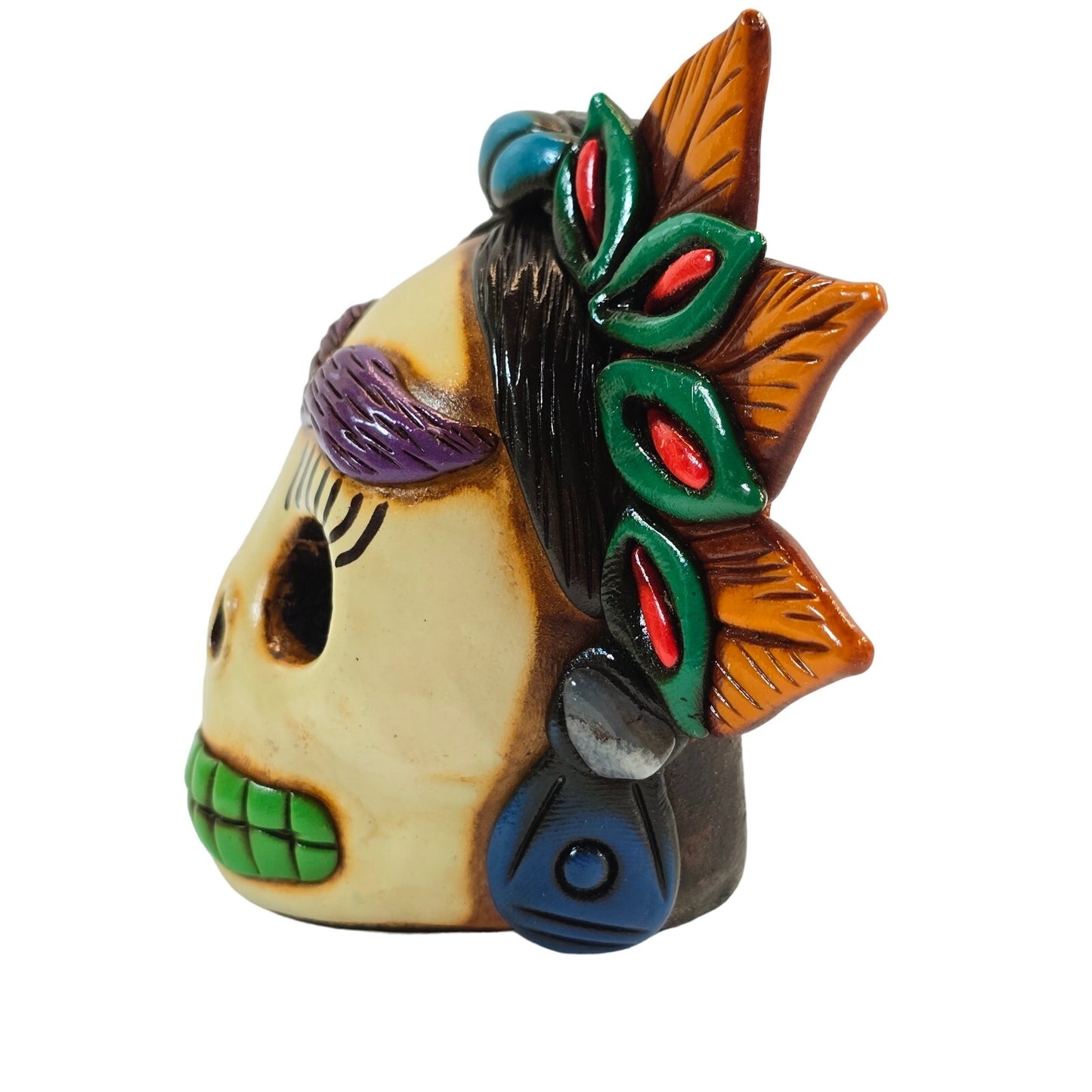 "Calaverita" Artist Made Mexican Ceramic Day of the Dead Whistle Halloween Skull