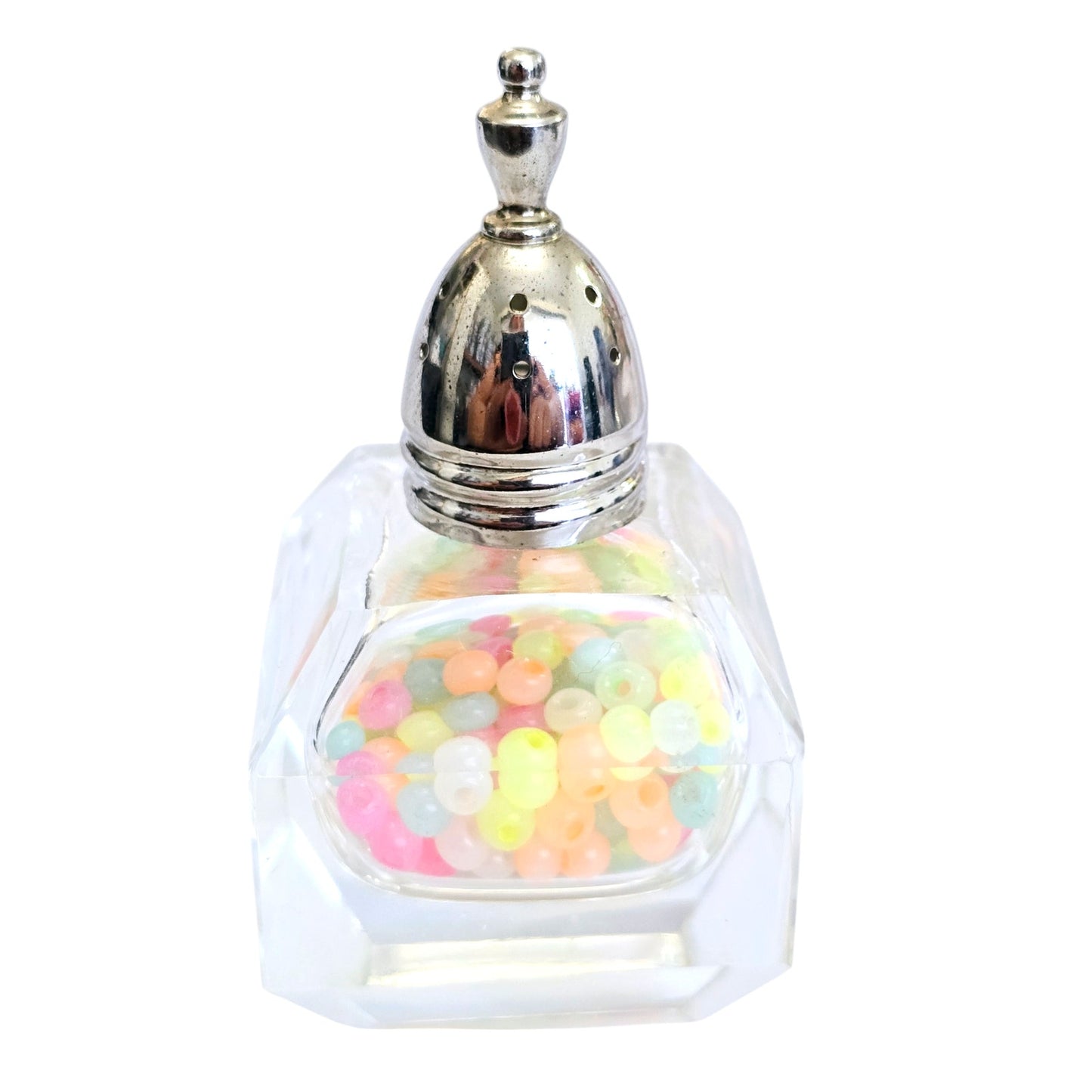 Pastel Glow Beads in Small Crystal Square LIVE-CRAFTED SHAKER + 3 PINS Join me LIVE to give Input, or Give me Creative Freedom! Valentines, Easter