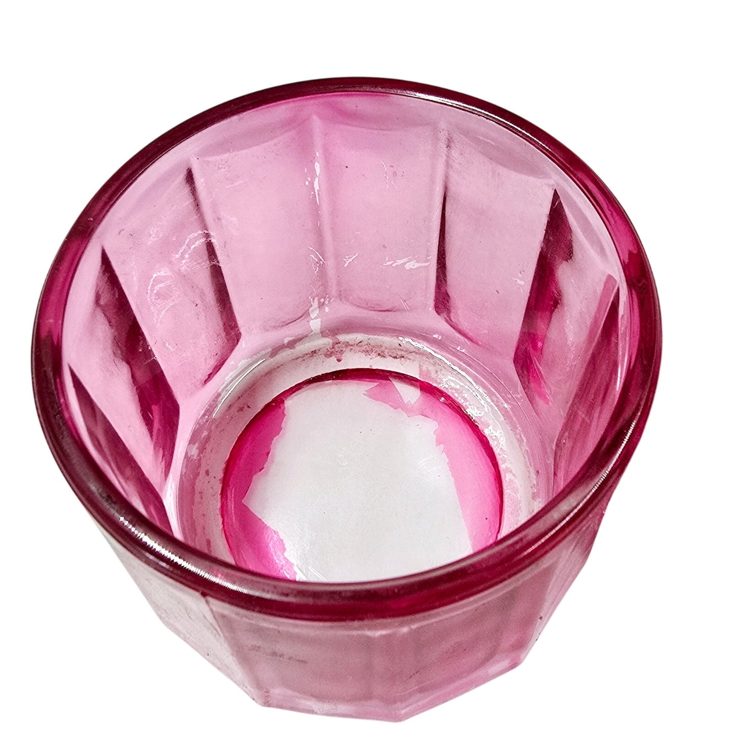 Pink Flashed Glass Bunny Trinket Jar