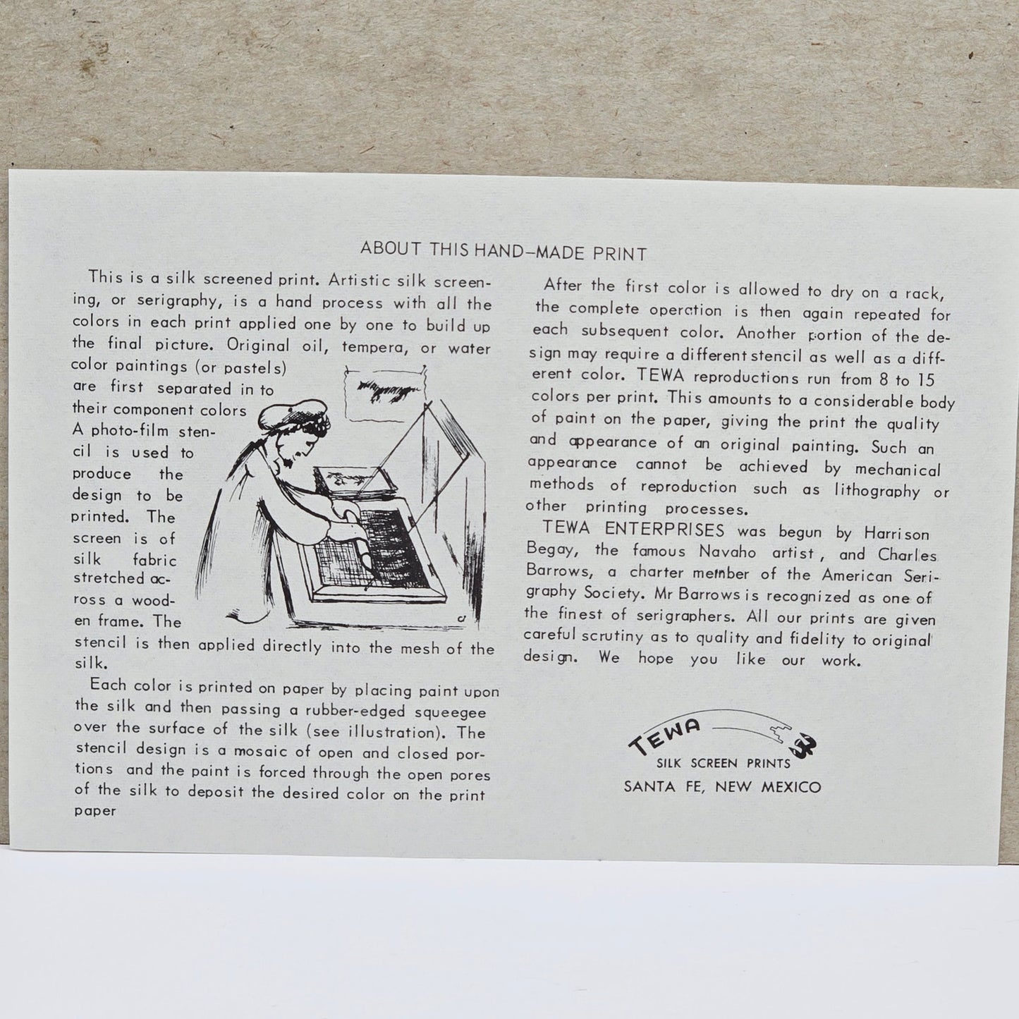 Gerda Christoffersen Signed Tewa Silk Screen Print Native American Child Papoose