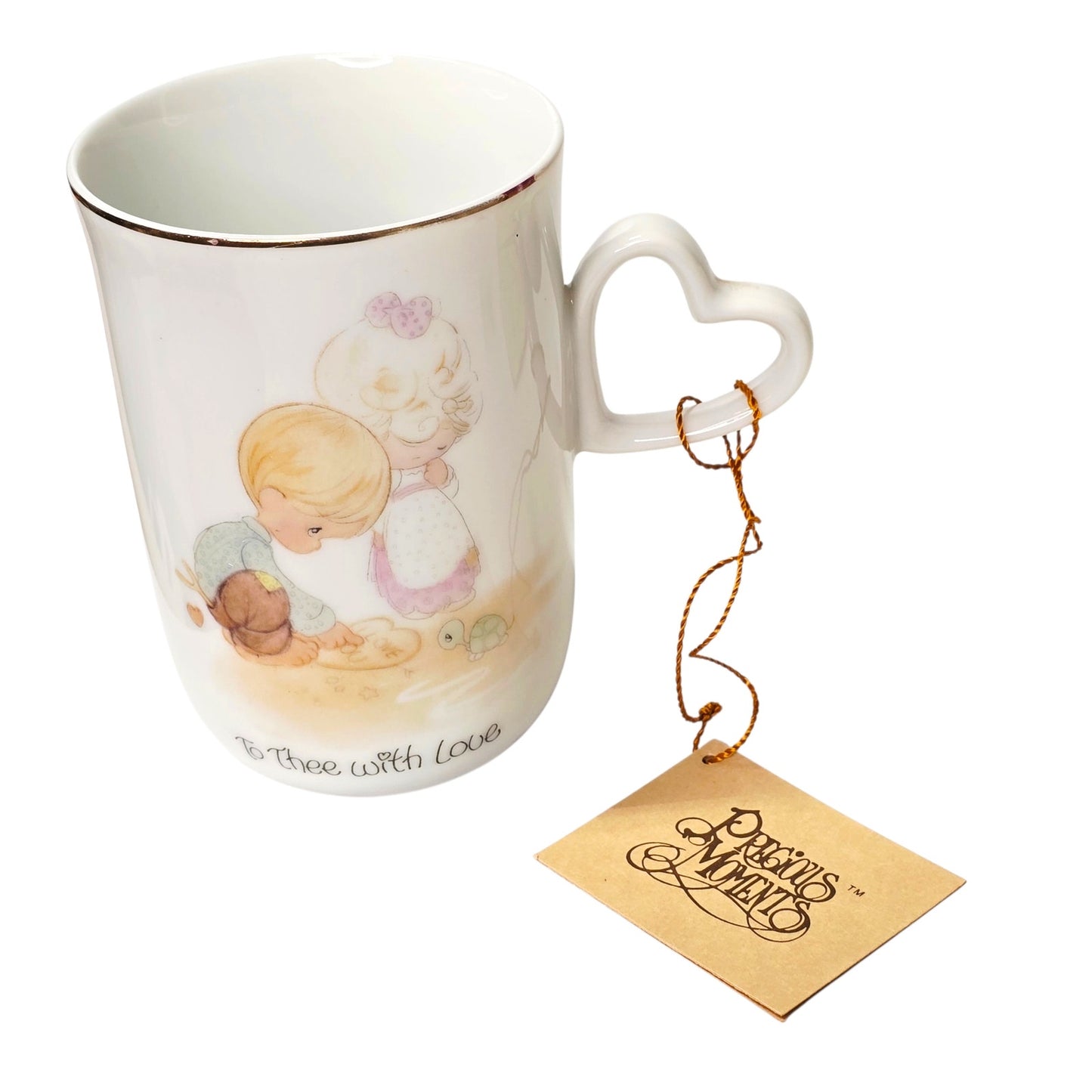 Precious Moments God is Love Dear Valentine Thimble & 1980 To Thee with Love Mug