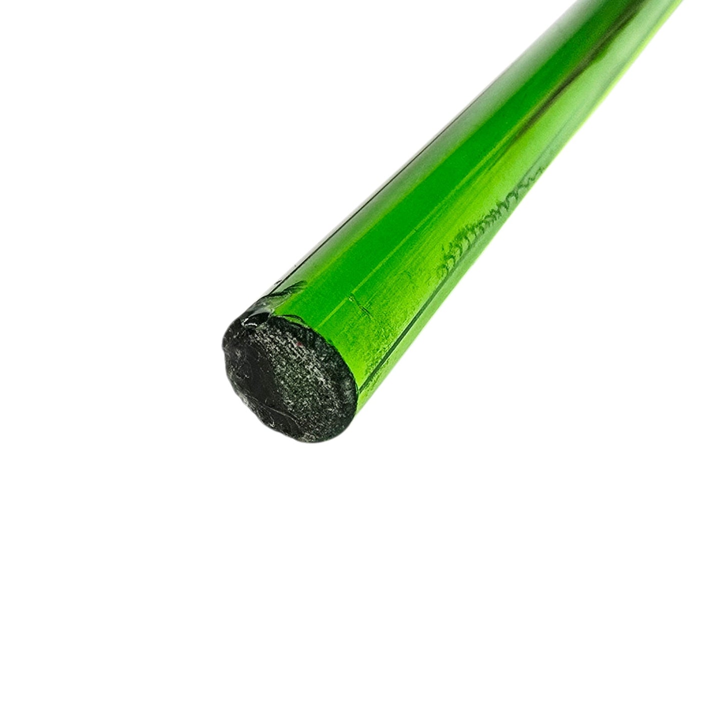 Vintage Hand Blown Art Glass Long Stem Flower 16" Red White Spatter Speckled