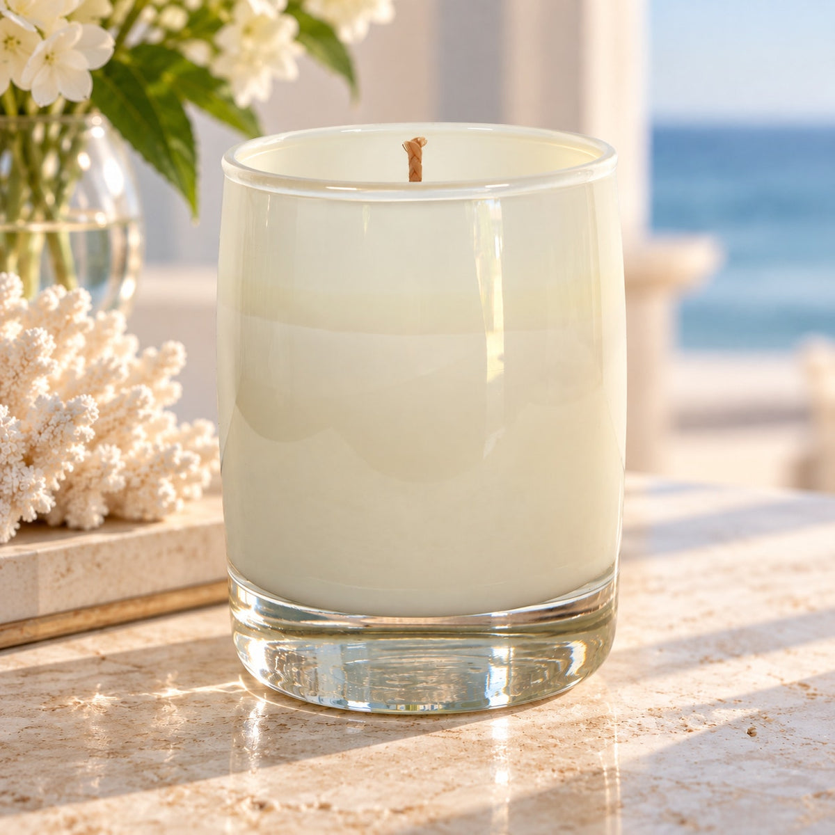 Z Gallerie Glow Candle White Vanilla Scent 54 Hour Burn Unburned Discontinued