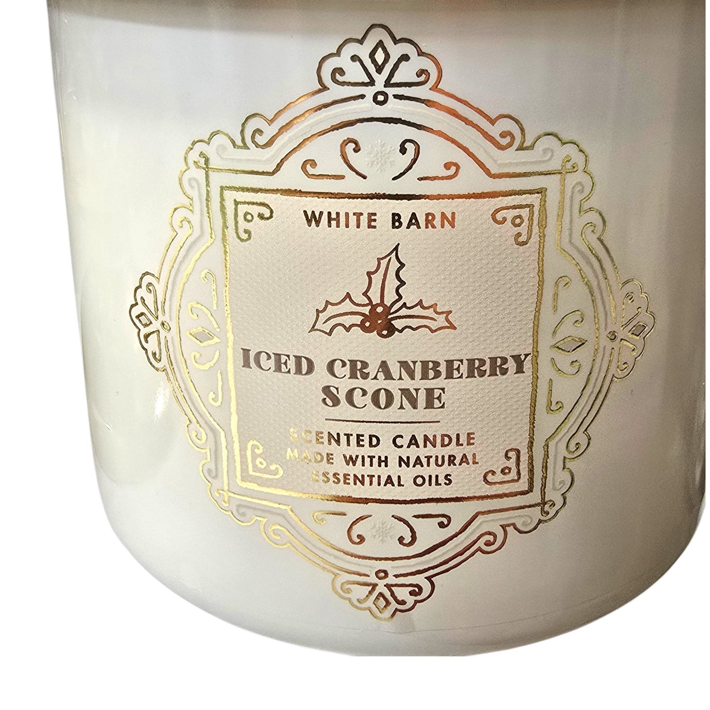 Bath & Body Works Woodland Candle Holder + Iced Cranberry Scone Candle Soft Gold