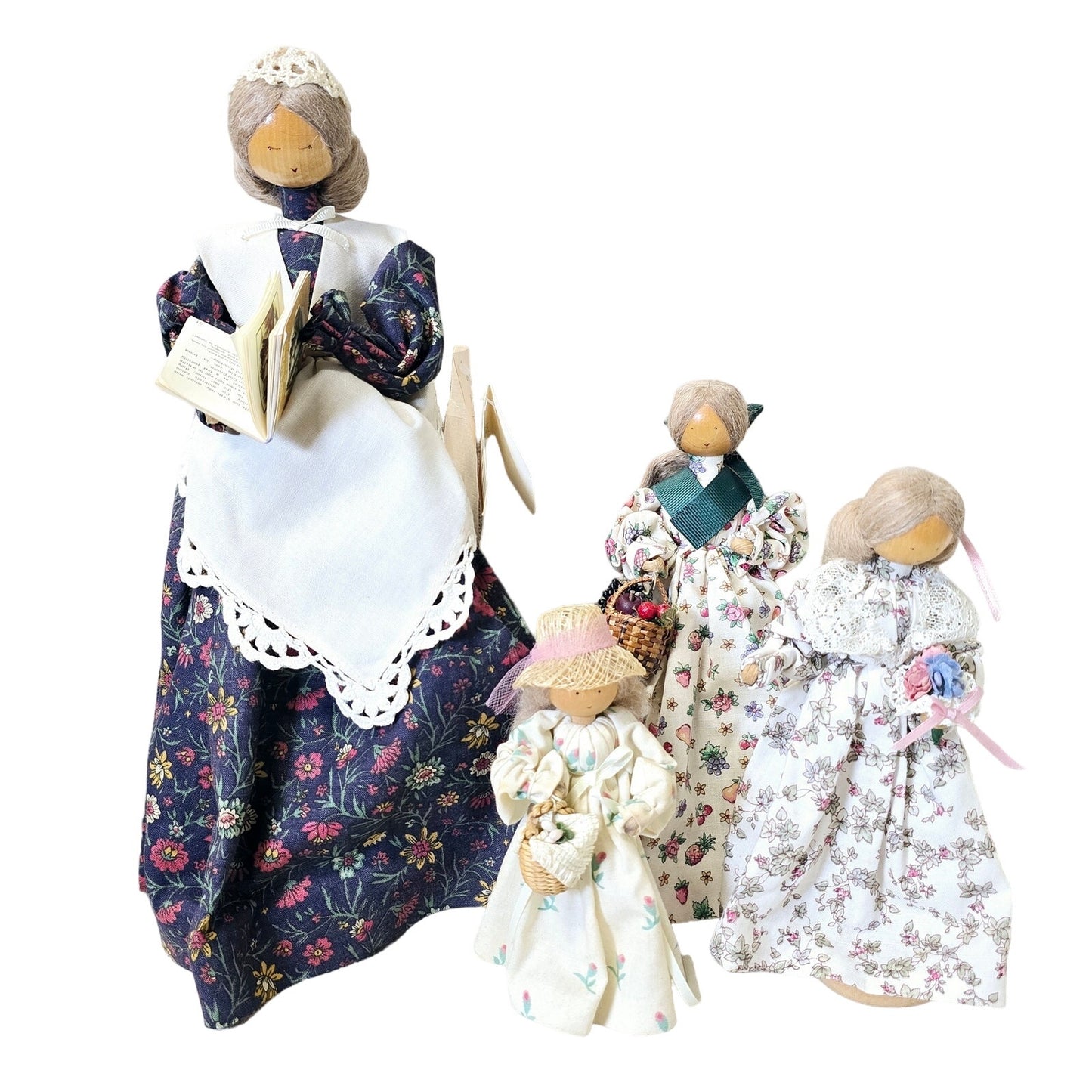 Colonial Pine Baroness Dolls Handcrafted Wooden Dowel Dolls Aunt Bea Storyteller